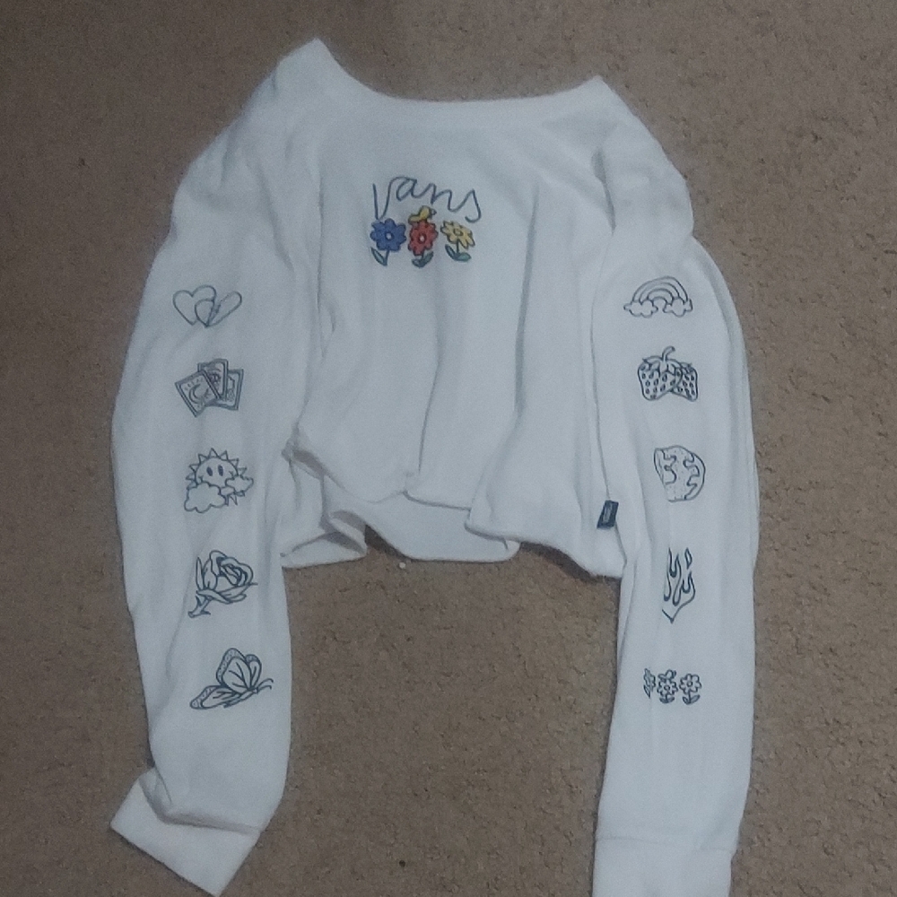 Vans Kids White Graphic Sweatshirt